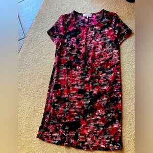 simple dress - red and black made in USA